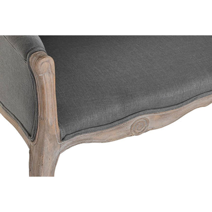 Sofa DKD Home Decor Polyester Kautschukholz Dunkelgrau (107 x 61 x 71 cm)