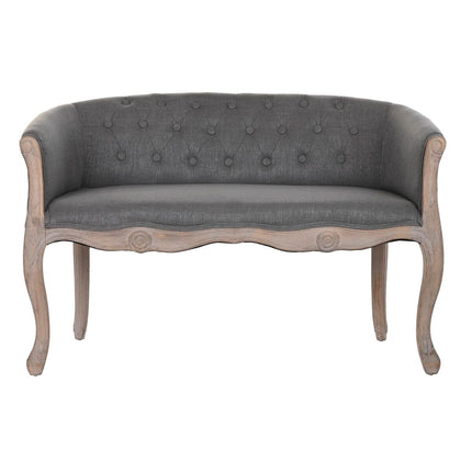 Sofa DKD Home Decor Polyester Kautschukholz Dunkelgrau (107 x 61 x 71 cm)