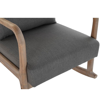 Schaukelstuhl DKD Home Decor natürlich Dunkelgrau Polyester Kautschukholz Sixties 66 x 85 x 81 cm