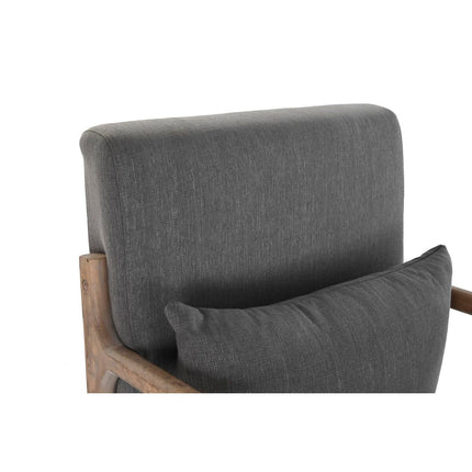 Schaukelstuhl DKD Home Decor natürlich Dunkelgrau Polyester Kautschukholz Sixties 66 x 85 x 81 cm