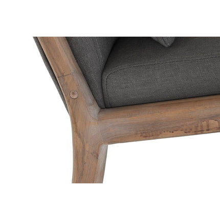Schaukelstuhl DKD Home Decor natürlich Dunkelgrau Polyester Kautschukholz Sixties 66 x 85 x 81 cm