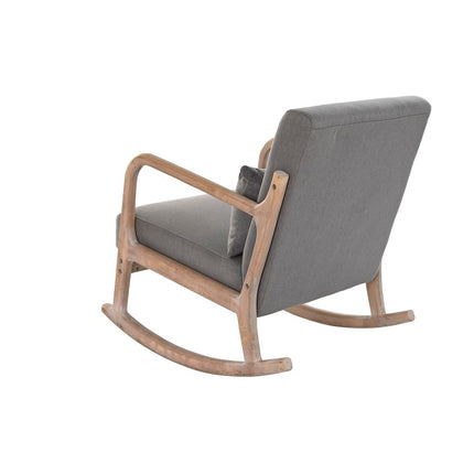 Schaukelstuhl DKD Home Decor natürlich Dunkelgrau Polyester Kautschukholz Sixties 66 x 85 x 81 cm