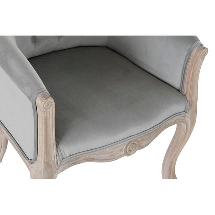Sessel DKD Home Decor Grau Holz Polyester (58 x 56 x 69 cm)