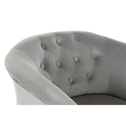 Sessel DKD Home Decor Grau Holz Polyester (58 x 56 x 69 cm)