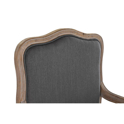 Sessel DKD Home Decor Grau Holz Braun Polyester (70 x 66 x 95,5 cm)
