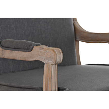 Sessel DKD Home Decor Grau Holz Braun Polyester (70 x 66 x 95,5 cm)