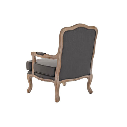Sessel DKD Home Decor Grau Holz Braun Polyester (70 x 66 x 95,5 cm)
