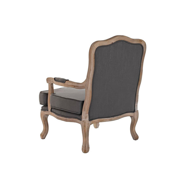Sessel DKD Home Decor Grau Holz Braun Polyester (70 x 66 x 95,5 cm)