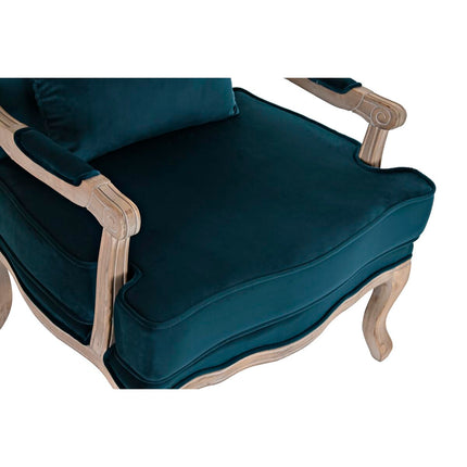 Sessel DKD Home Decor Holz Braun türkis Polyester (70 x 66 x 95,5 cm)