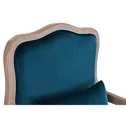 Sessel DKD Home Decor Holz Braun türkis Polyester (70 x 66 x 95,5 cm)