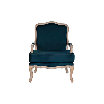 Sessel DKD Home Decor Holz Braun türkis Polyester (70 x 66 x 95,5 cm)