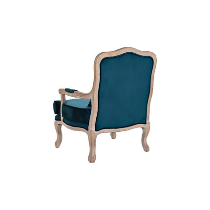 Sessel DKD Home Decor Holz Braun türkis Polyester (70 x 66 x 95,5 cm)
