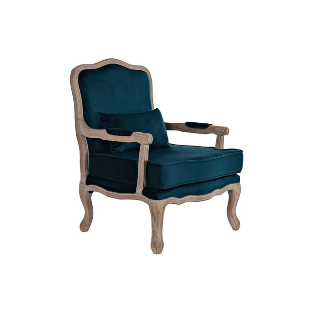 Sessel DKD Home Decor Holz Braun türkis Polyester (70 x 66 x 95,5 cm)