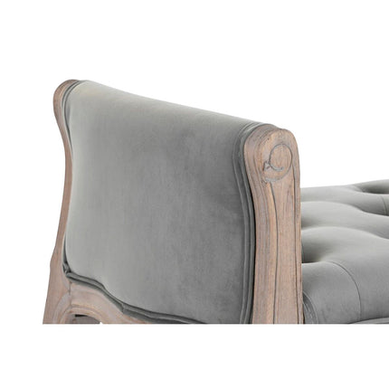 Barhocker DKD Home Decor   natürlich Grau Polyester Samt Kautschukholz (65 x 46 x 60,5 cm)