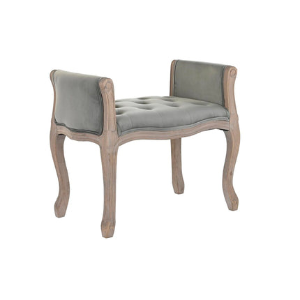 Barhocker DKD Home Decor   natürlich Grau Polyester Samt Kautschukholz (65 x 46 x 60,5 cm)
