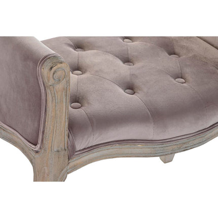 Barhocker DKD Home Decor   natürlich Rosa Leinen Kautschukholz (65 x 46 x 60,5 cm)