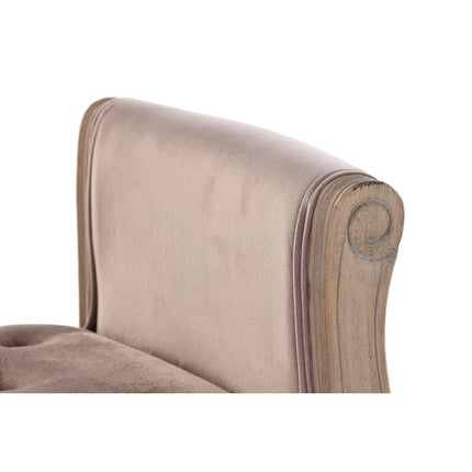 Barhocker DKD Home Decor   natürlich Rosa Leinen Kautschukholz (65 x 46 x 60,5 cm)