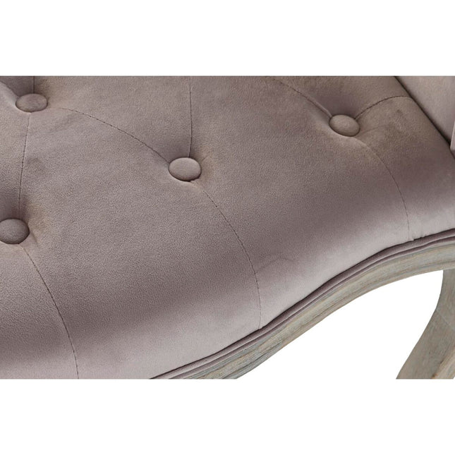 Barhocker DKD Home Decor   natürlich Rosa Leinen Kautschukholz (65 x 46 x 60,5 cm)