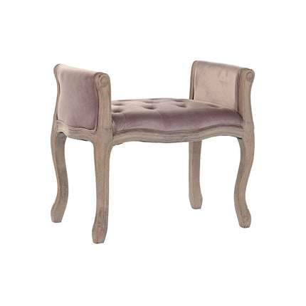 Barhocker DKD Home Decor   natürlich Rosa Leinen Kautschukholz (65 x 46 x 60,5 cm)