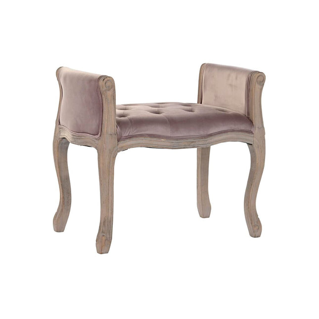 Barhocker DKD Home Decor   natürlich Rosa Leinen Kautschukholz (65 x 46 x 60,5 cm)