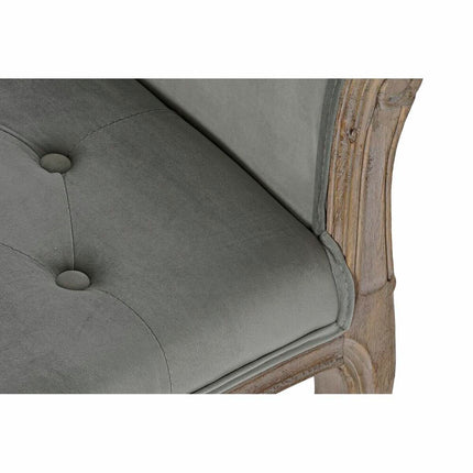 Barhocker DKD Home Decor   Grau Polyester Samt Kautschukholz (109 x 39 x 60 cm)