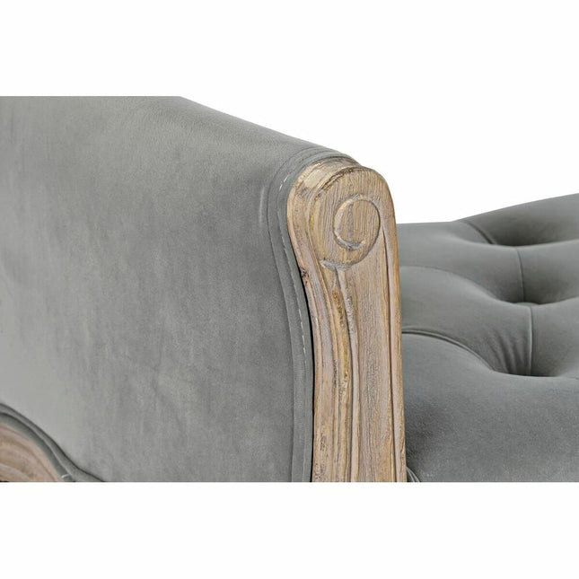Barhocker DKD Home Decor   Grau Polyester Samt Kautschukholz (109 x 39 x 60 cm)