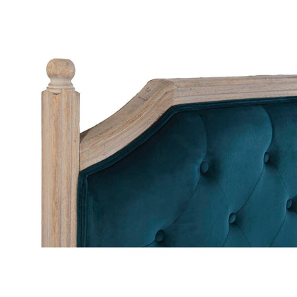 Kopfende des Betts DKD Home Decor natürlich türkis Leinen Kautschukholz (160 x 6 x 120 cm)