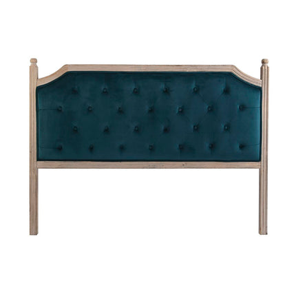 Kopfende des Betts DKD Home Decor natürlich türkis Leinen Kautschukholz (160 x 6 x 120 cm)