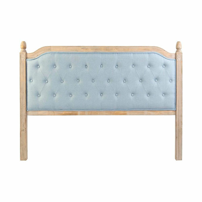 Kopfende des Betts DKD Home Decor natürlich Blau Leinen Kautschukholz (160 x 6 x 120 cm)