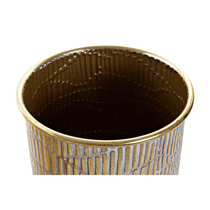 Blumentopf DKD Home Decor Grau Gold Metall Orientalisch Abgenutzt (28 x 28 x 30 cm)