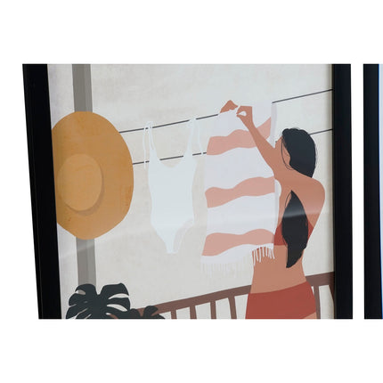 Satz mit 7 Bildern DKD Home Decor Frauen (43 x 2 x 63 cm)