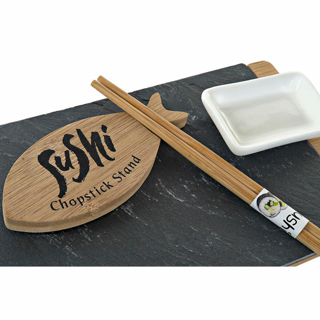 Sushi-Set DKD Home Decor aus Keramik natürlich Schwarz Tafel Orientalisch 30 x 15 x 4 cm (9 Stücke)