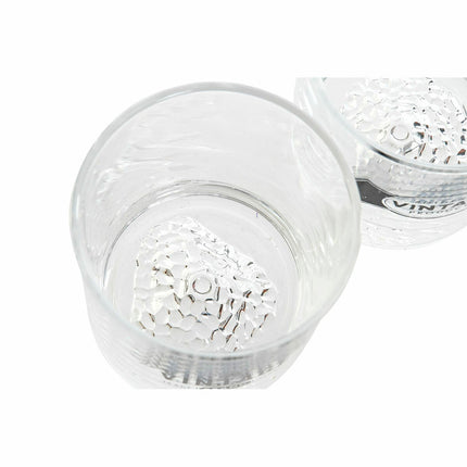 Gläserset DKD Home Decor Kristall Durchsichtig Dunkelgrau Stein 320 ml 6 Stücke