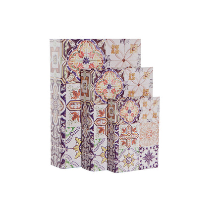 Set dekorativer Karten DKD Home Decor 24 x 7 x 32 cm Leinwand Holz Mediterraner