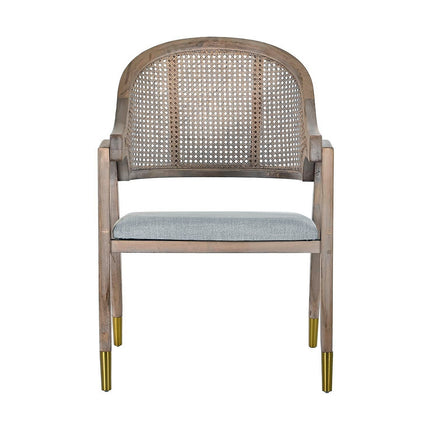Stuhl DKD Home Decor Tanne Polyester Hellgrau (59 x 55 x 88 cm)