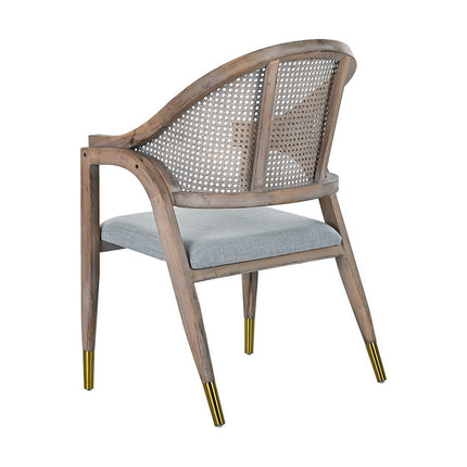 Stuhl DKD Home Decor Tanne Polyester Hellgrau (59 x 55 x 88 cm)