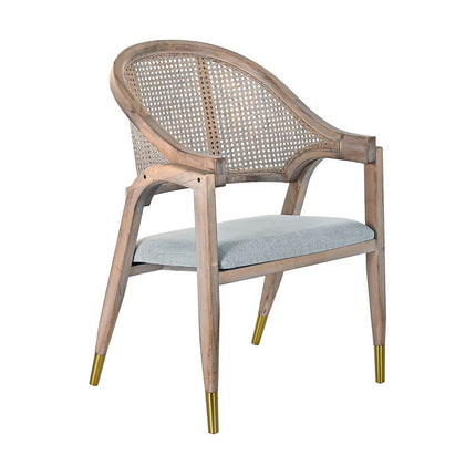 Stuhl DKD Home Decor Tanne Polyester Hellgrau (59 x 55 x 88 cm)