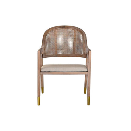 Armlehnstühle DKD Home Decor Beige Tanne Polyester (59 x 55 x 88 cm)