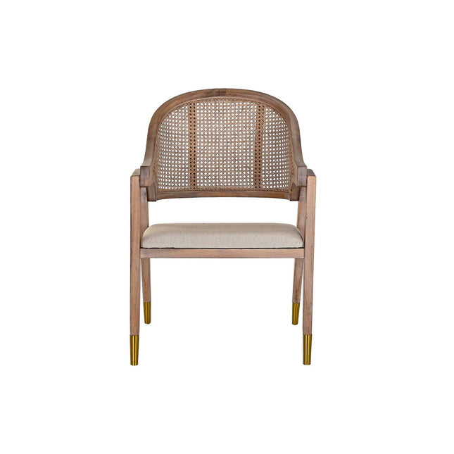 Armlehnstühle DKD Home Decor Beige Tanne Polyester (59 x 55 x 88 cm)