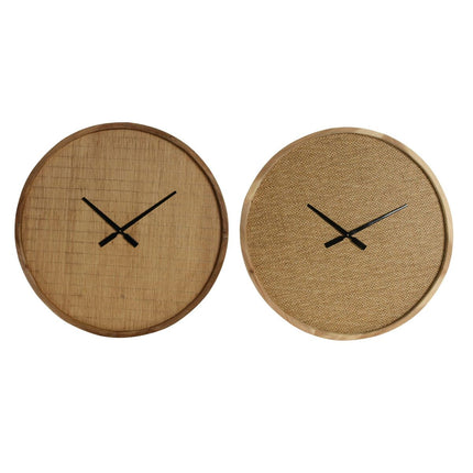 Wanduhr DKD Home Decor Holz Braun Tropical 60 x 5 x 60 cm (2 Stück)