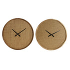 Wanduhr DKD Home Decor Holz Braun Tropical 60 x 5 x 60 cm (2 Stück)