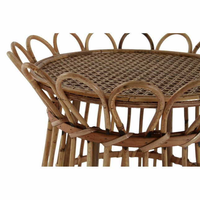 Beistelltisch DKD Home Decor Kristall Braun Rattan Tropical (42 x 42 x 45 cm)