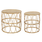 Satz mit 2 Tischen DKD Home Decor 51 x 51 x 50 cm Braun Rattan