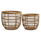 Korb-Set DKD Home Decor Braun natürlich Bambus Tropical 34,5 x 34,5 x 30 cm
