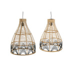 Deckenlampe DKD Home Decor zweifarbig Rattan 50 W (45 x 45 x 60 cm)