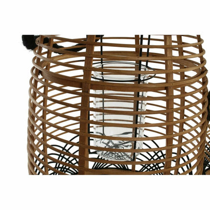 Kerzenschale DKD Home Decor 3 Stücke Kristall Metall Bambus (31 x 31 x 53 cm)