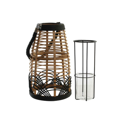 Kerzenschale DKD Home Decor 3 Stücke Kristall Metall Bambus (31 x 31 x 53 cm)