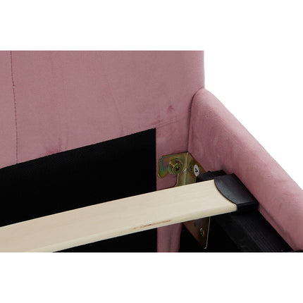 Bett DKD Home Decor Rosa Metall Holz Polyester Aluminium (187 x 210 x 137 cm)