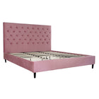 Bett DKD Home Decor Rosa Metall Holz Polyester Aluminium (187 x 210 x 137 cm)