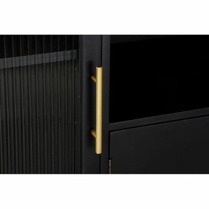 Anrichte DKD Home Decor   Schwarz Kristall Gold Holz MDF (120 x 38 x 100 cm)